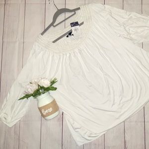 Plus Size 2X Peasant Top by CHAPS ~ NEW